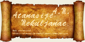 Atanasije Mekuljanac vizit kartica